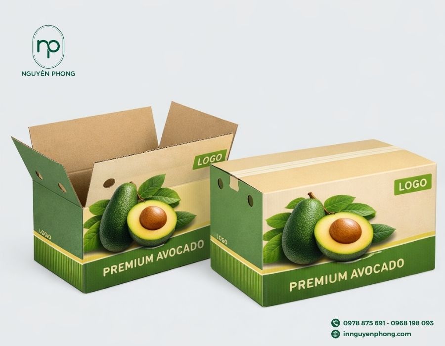 Thùng carton đựng bơ giúp nhận diện thương hiệu